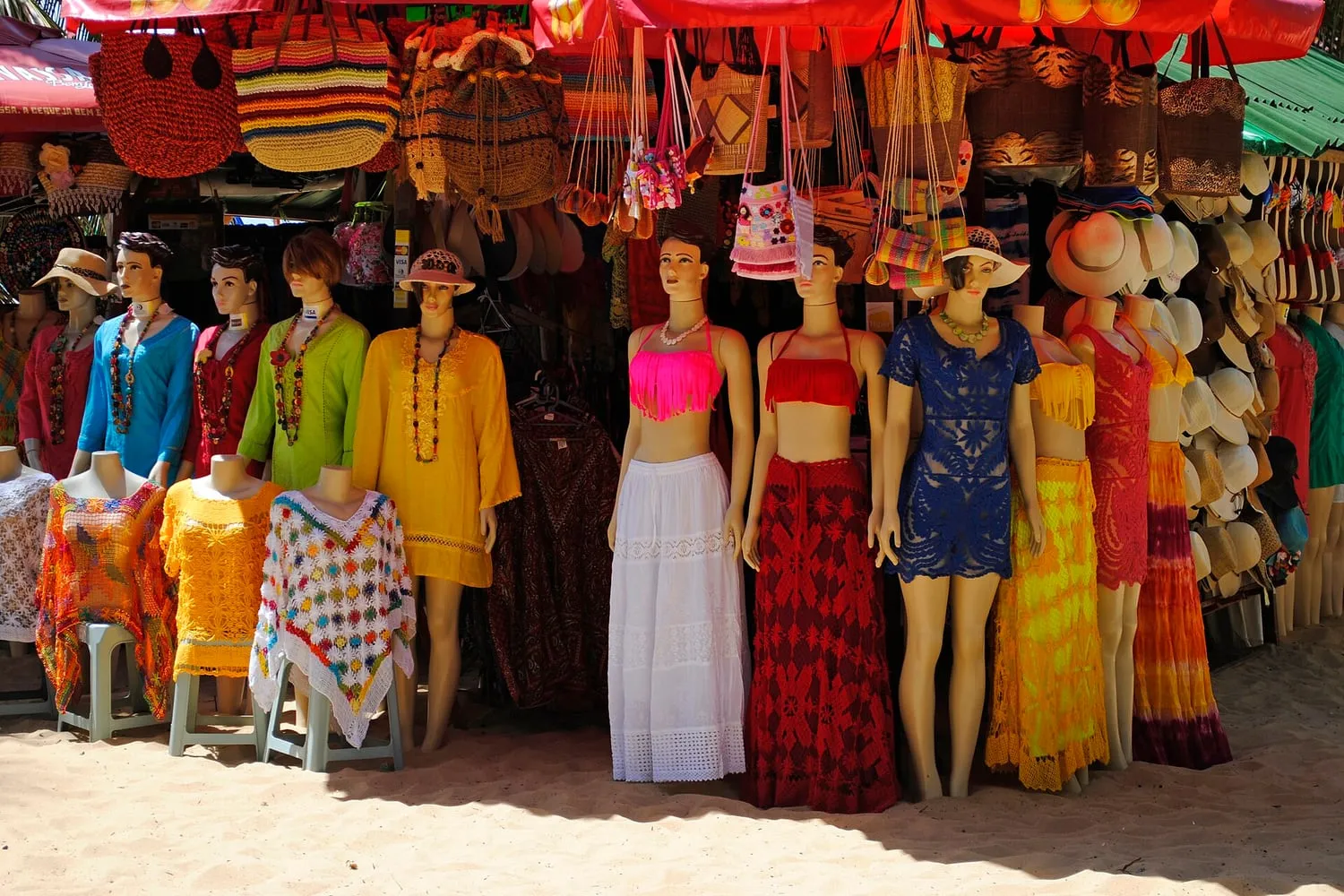 Swimwear on a shop rail